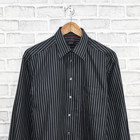ETON of SWEDEN Men's Black Stripe Dress Shirt cuffs for Cufflinks size 15 1/2 - Picture 5 of 7